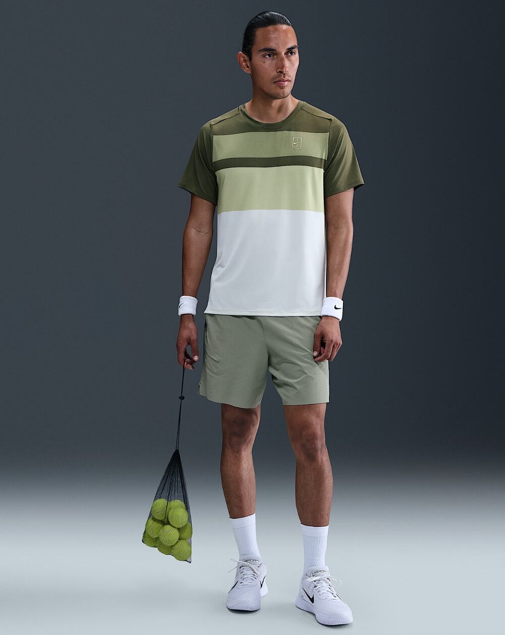 Nike Shirt Men Small Court Advantage Top Tennis Colorblock Slim Short Sleeve Tee